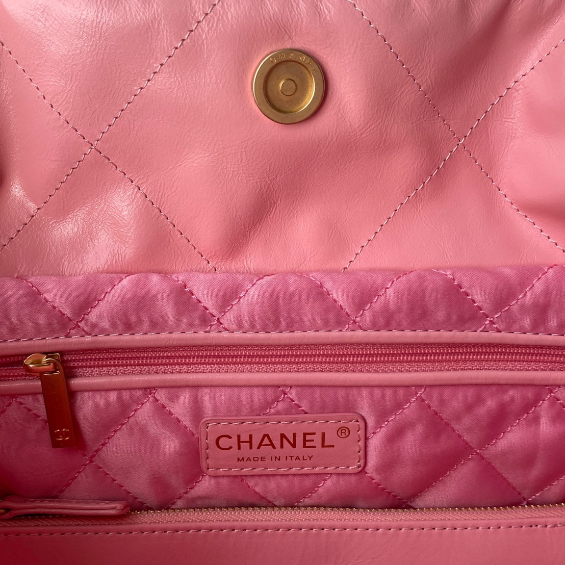 TOP CHANEL 22 Bag Small Tote 35x37x7cm - Coral Pink