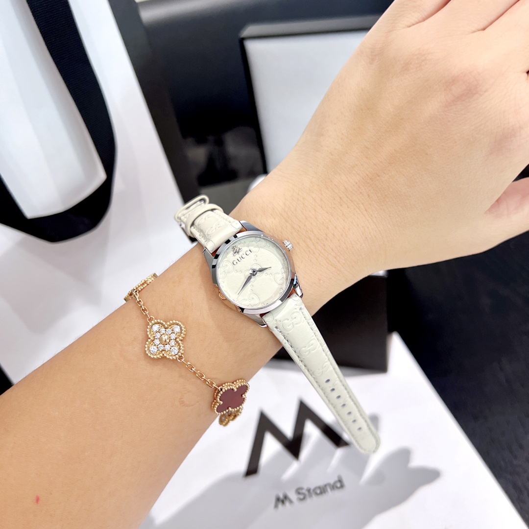 TOP GUCCI Guchi Ladies Quartz  Watch 27mm - 4 Colors
