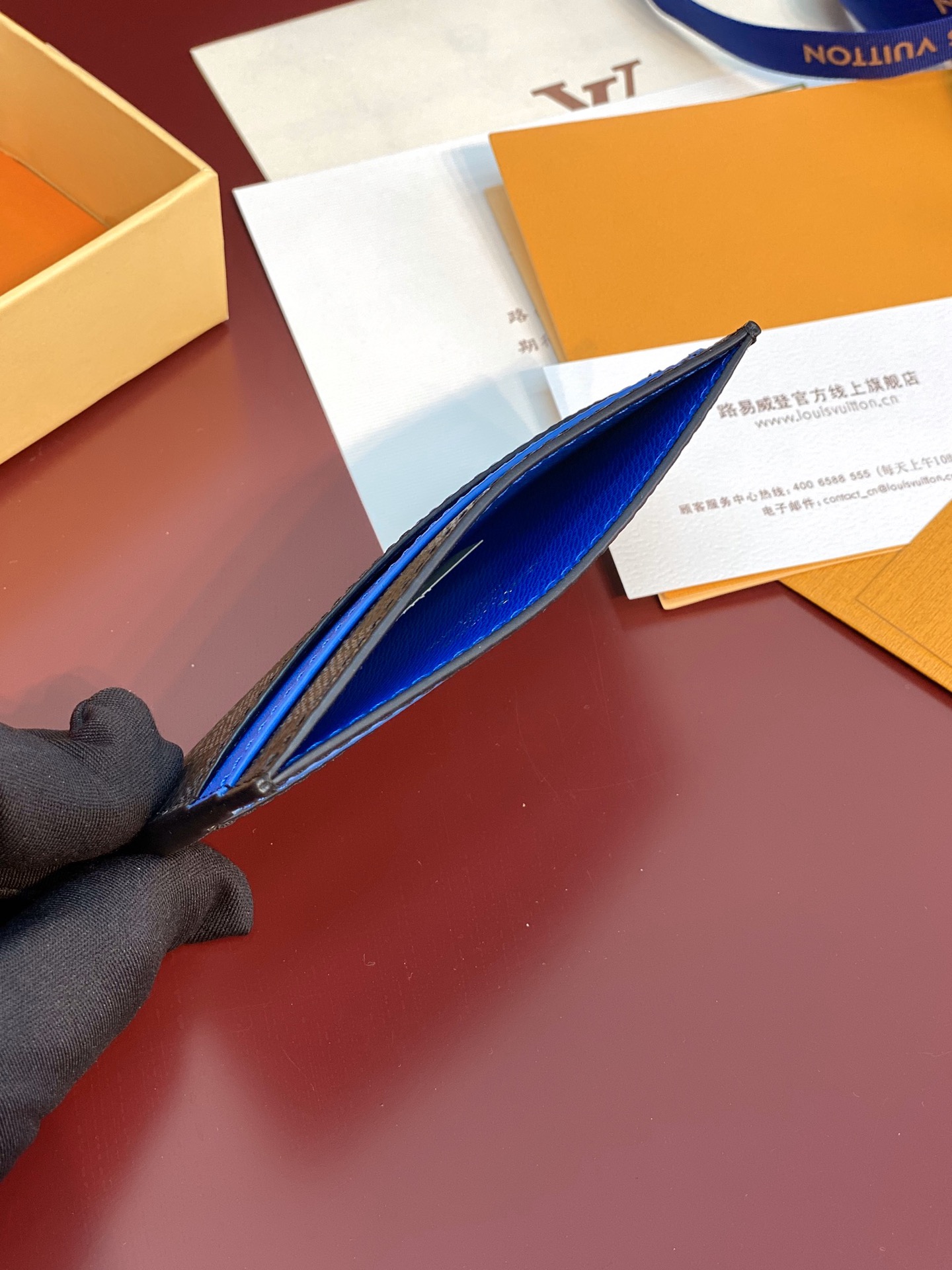 TOP Louis Vuitton LV Neo Card Holder Monogram Macassar Canvas 11x7x0.6cm - Black