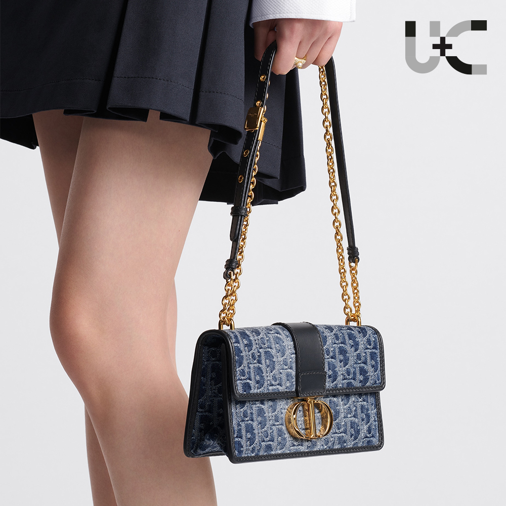 DIOR Oblique 30 Montaigne Flap Denim Bag (Replica)