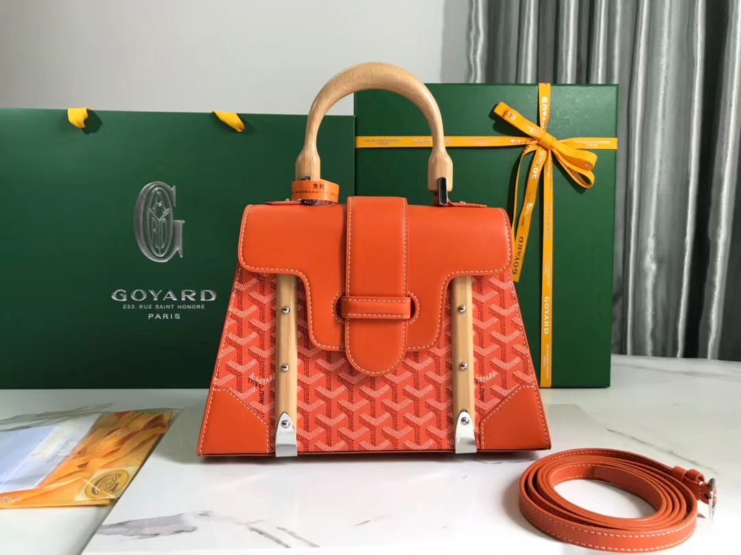 TOP Goyard Monogram Canvas and Leather Saigon MM Top Handle Bag - 2 Color