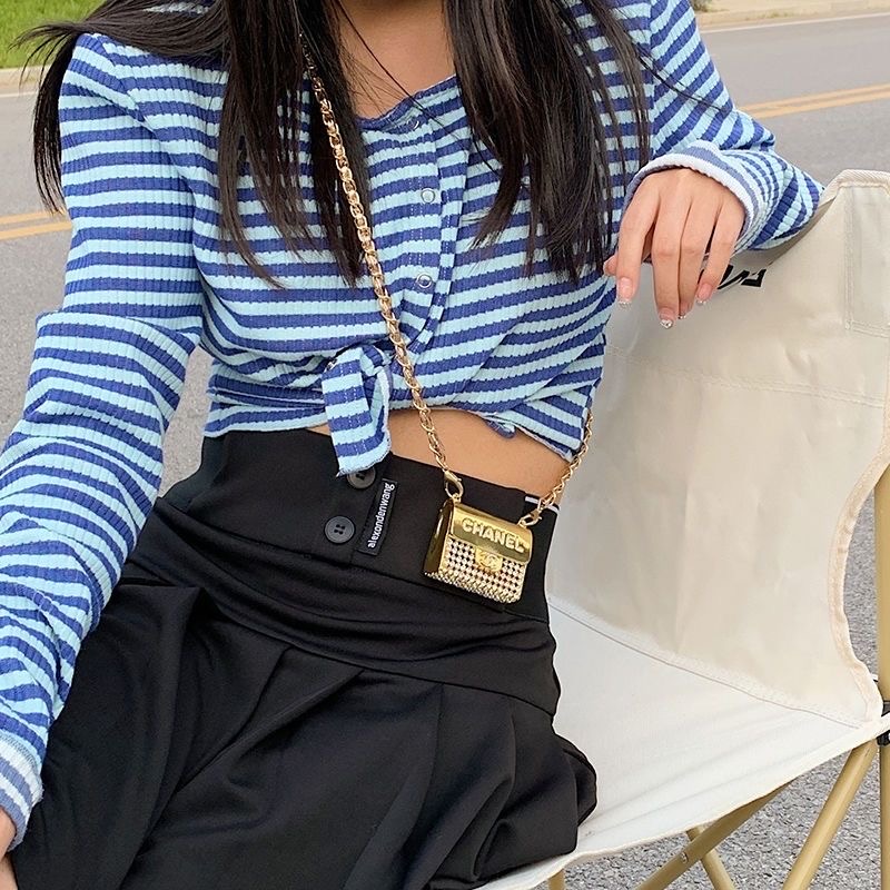 TOP CHANEL Mini Box Bag - Silver/Gold