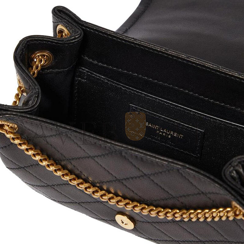 YSL SAC A BANDOULIERE NOLITA MINI EN CUIR FEMME DE COLORIS NOIR (18*13*6cm)