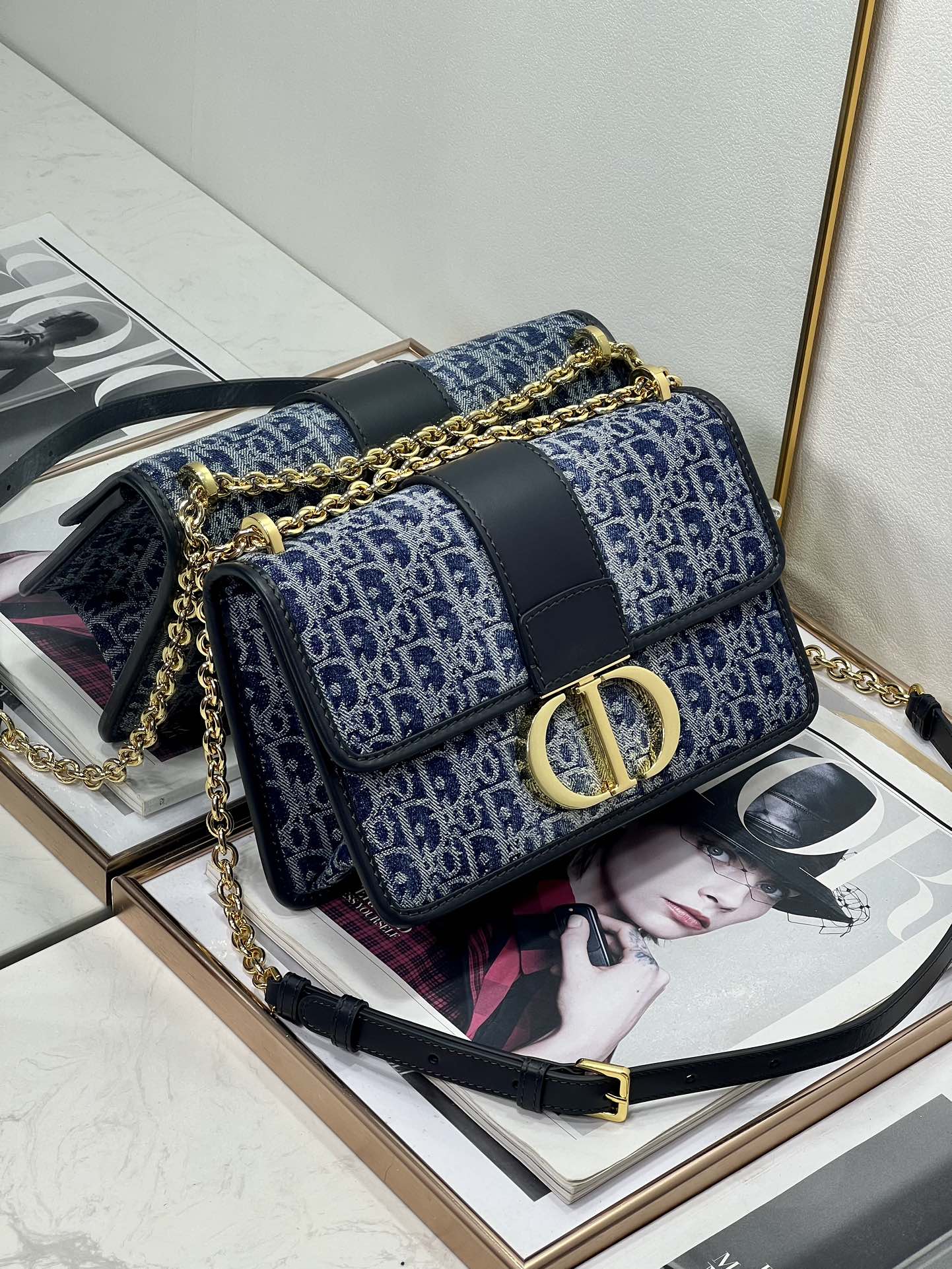 TOP Christian Dior 30 Montaigne Bag 25.5cm - Denim