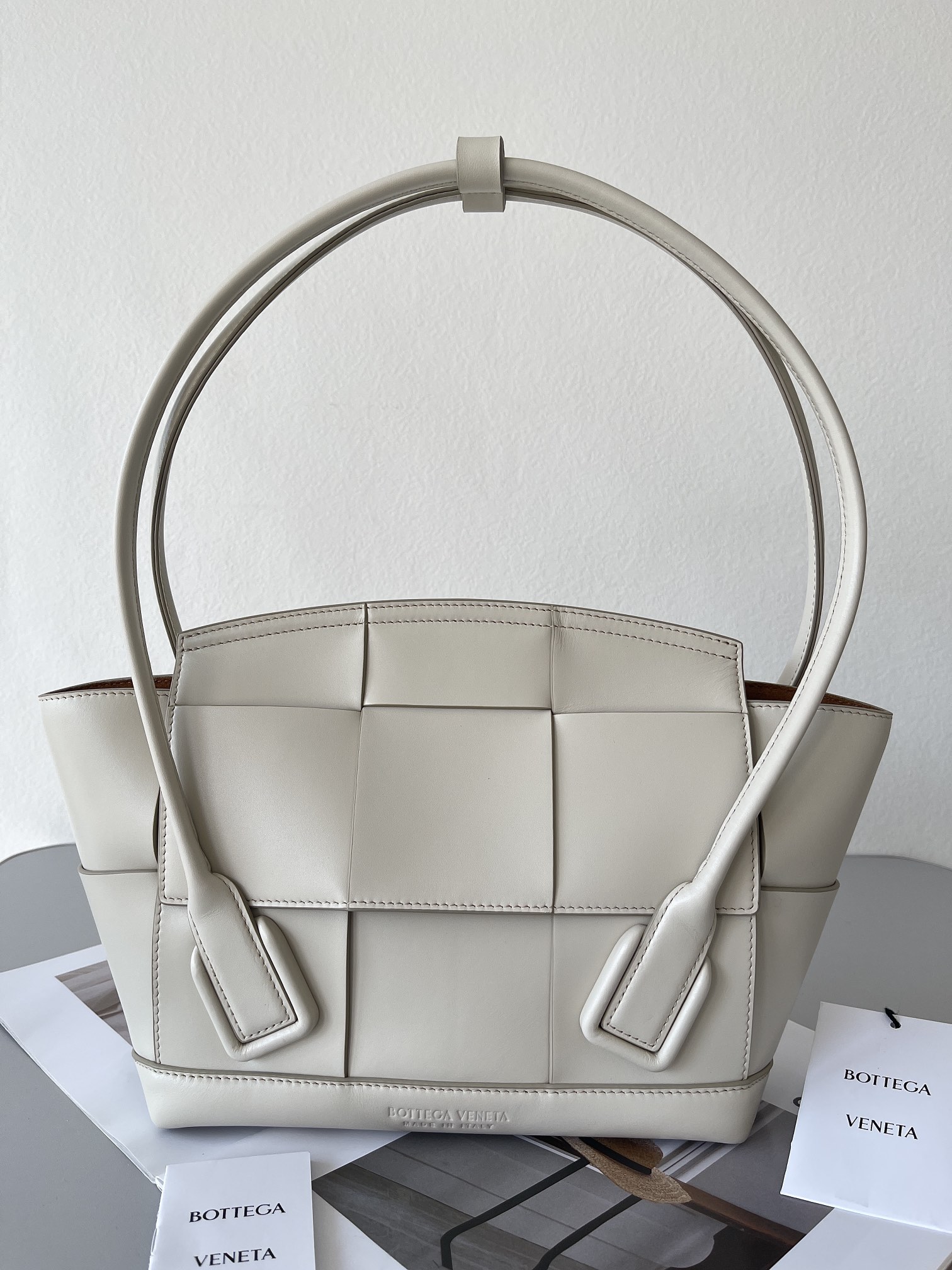 TOP Bottega Veneta BV Arco Bags 38X33X6cm - White