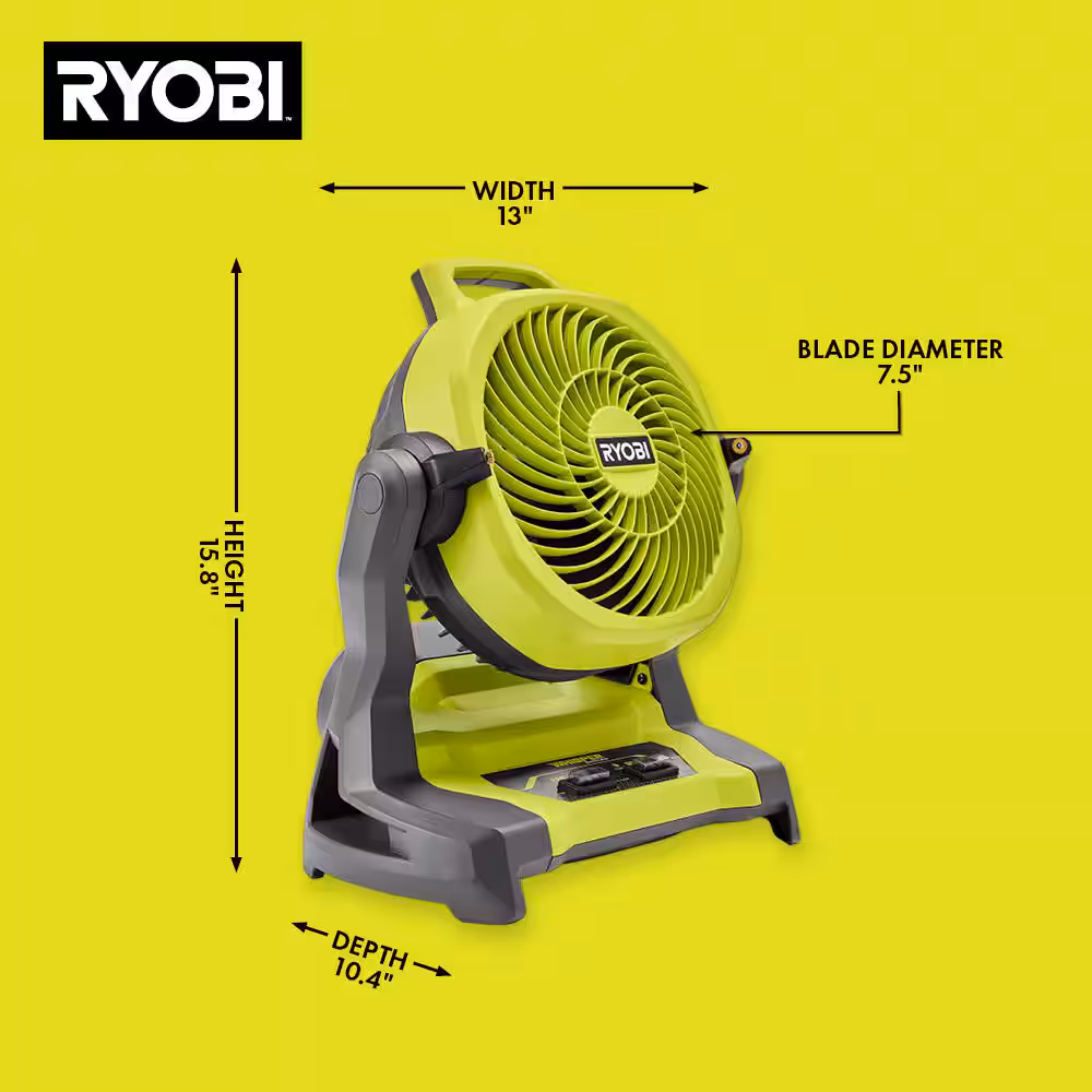 ONE+ 18V Cordless 7-1/2 in. Bucket Top Misting Personal Fan Green (Tool Only)