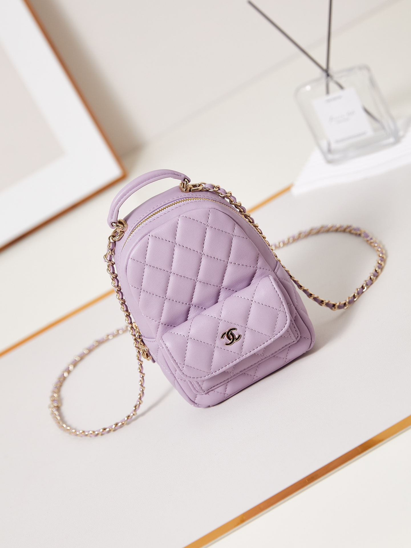 TOP CHANEL Backpack Lambskin 18×13×9cm - 4 Color&GHW