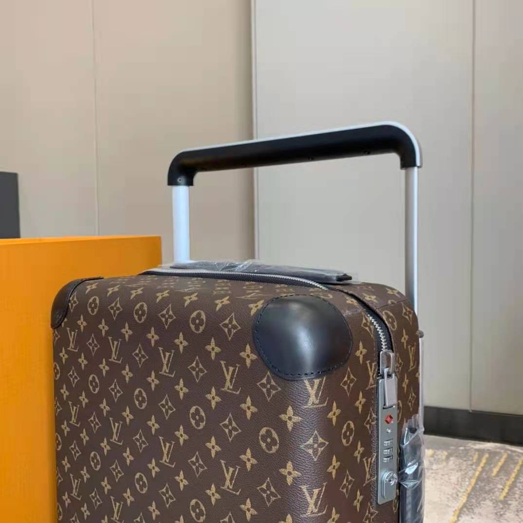 TOP Louis Vuitton LV Monogram 55  4 Wheeled Rolling Cary On Luggage - Black