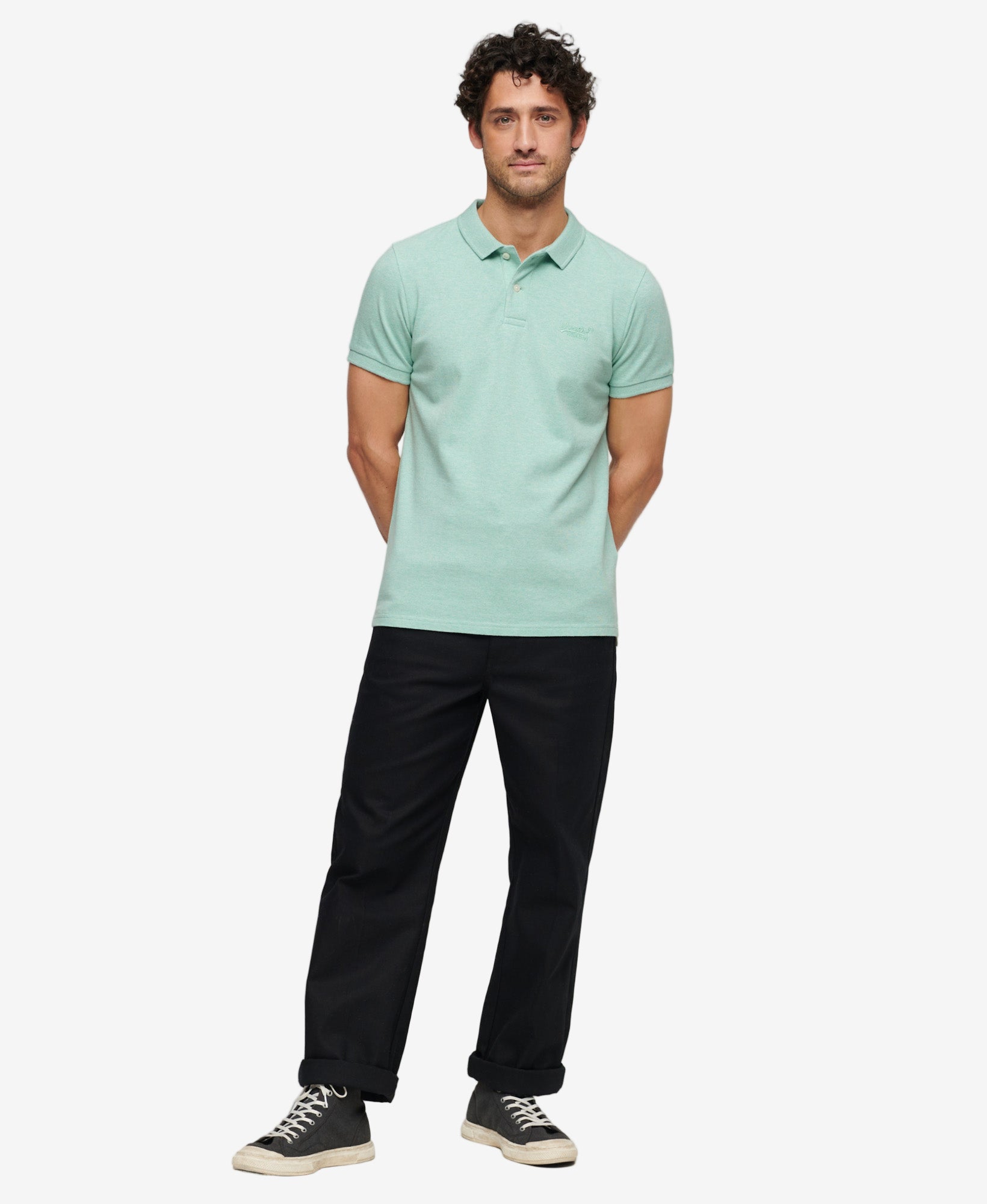 Classic Pique Polo | Light Mint Green Marle
