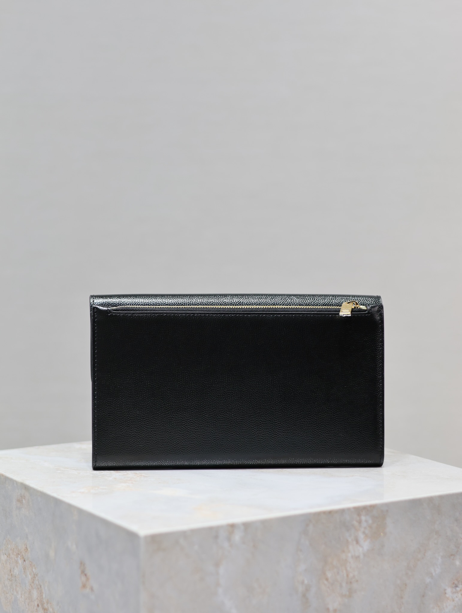 TOP Yves Saint Laurent YSL UPTOWN Wallet Cowhide 21.5×12×2.5cm - Black&GHW