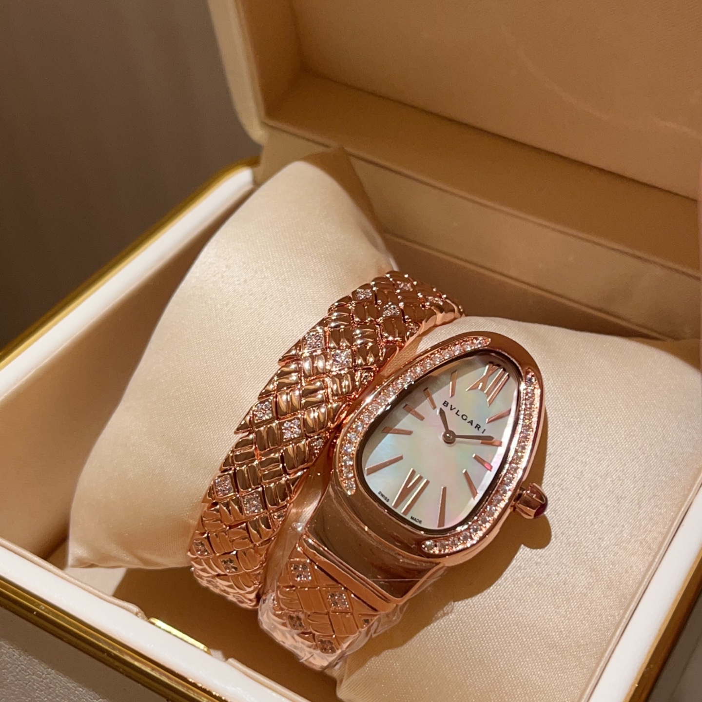 TOP BVLGARI SERPENTIN SPIG Watch 23*34mm - Rosa Gold