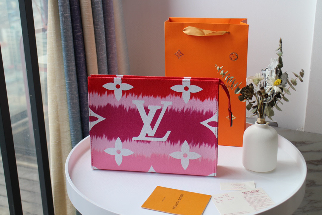 TOP Louis Vuitton LV £V Giant Toiletry Pouch 26 Multicolored - Red Pink