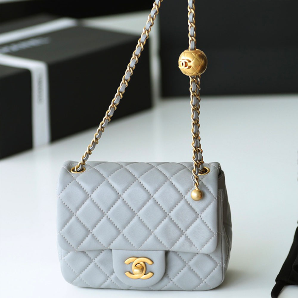 Chanel CF Calfskin Golden Ball 17CM