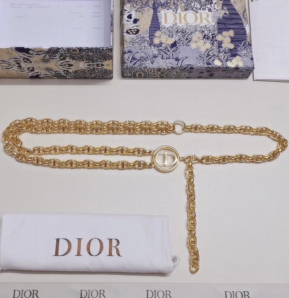 TOP Christian Dior CD Waist Chain - Gold