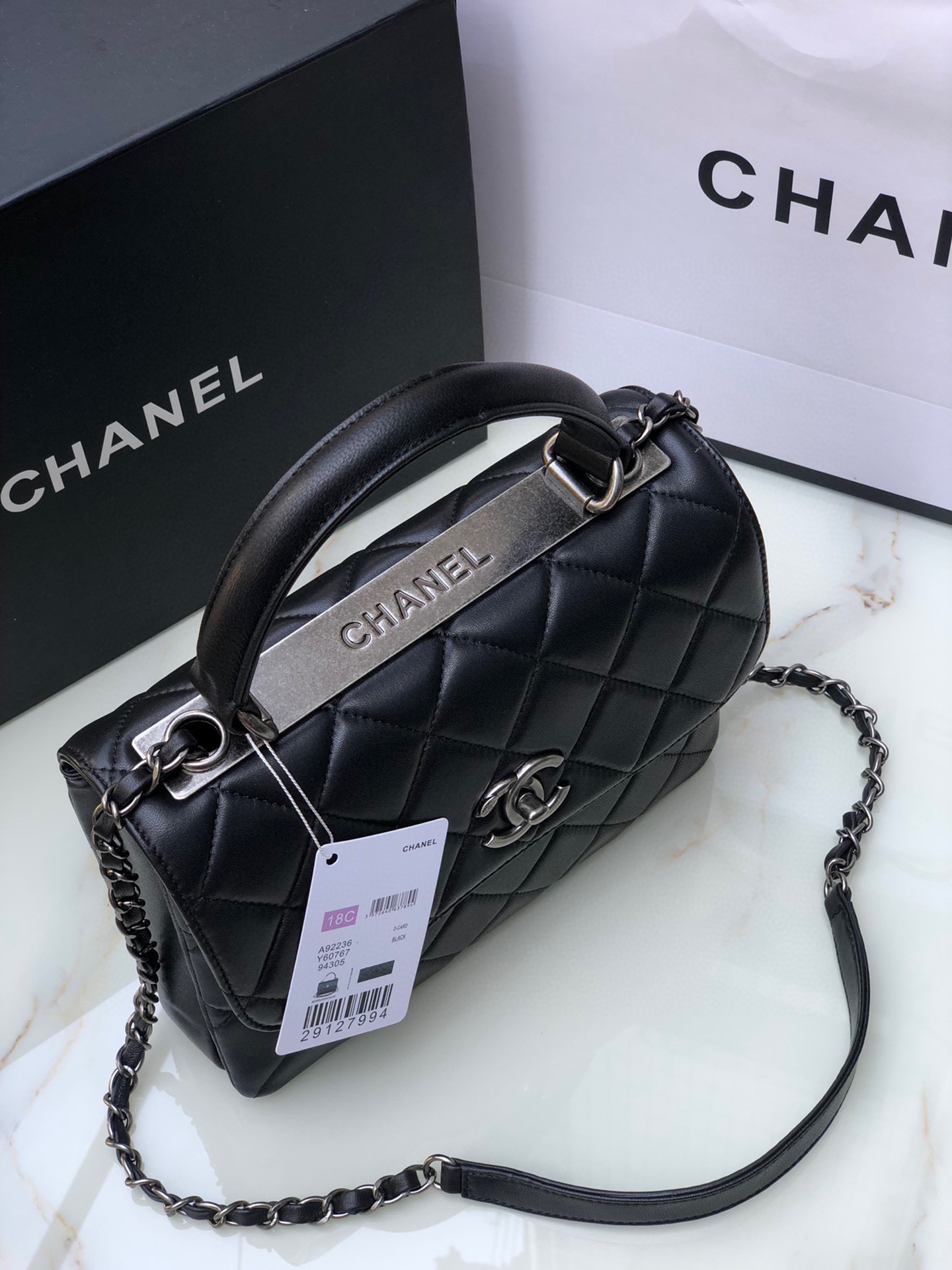 TOP CHANEL Trendy Bag COCO Handle 25cm - Black