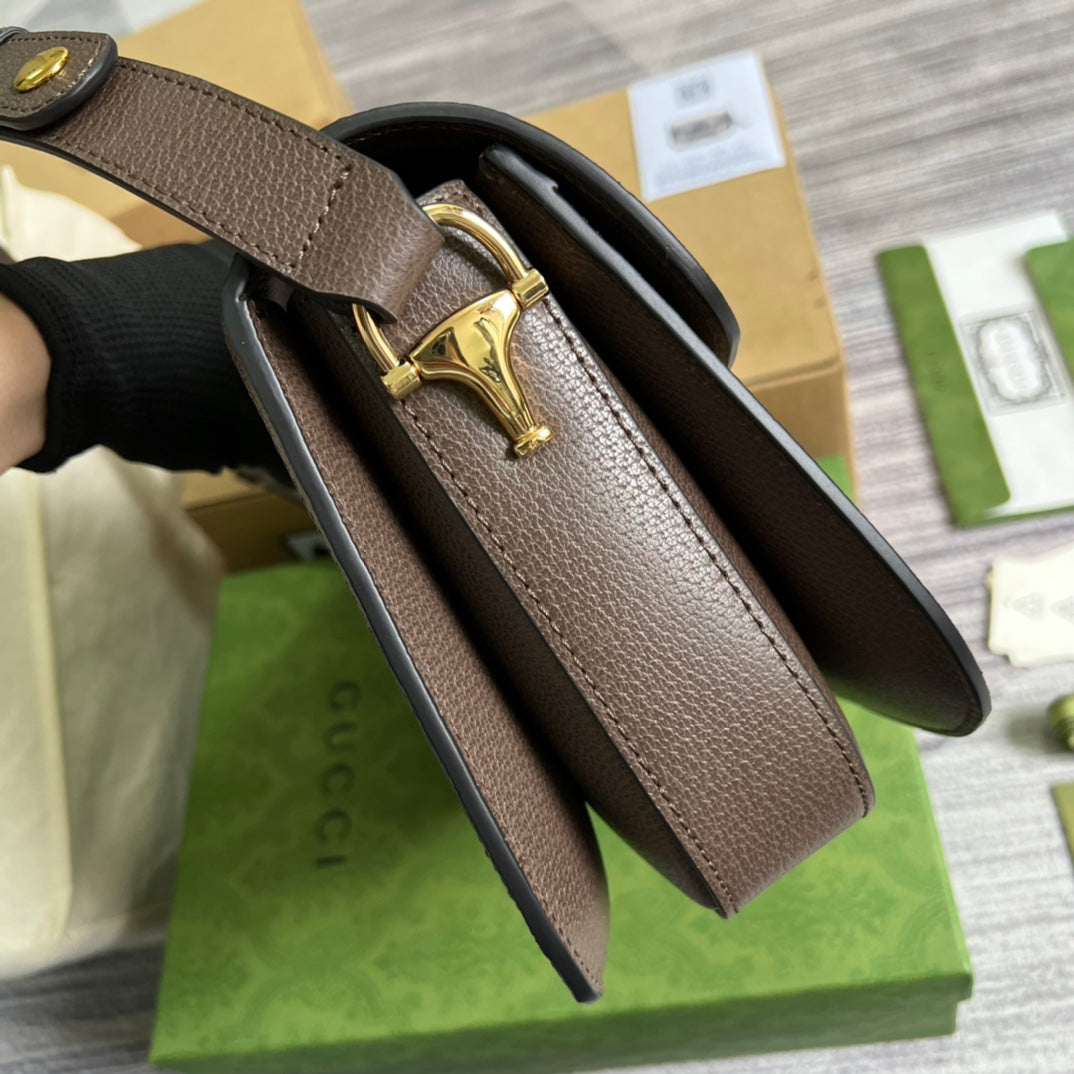 TOP GUCCI G*G Horsebit Medium Giant Bag - Brown