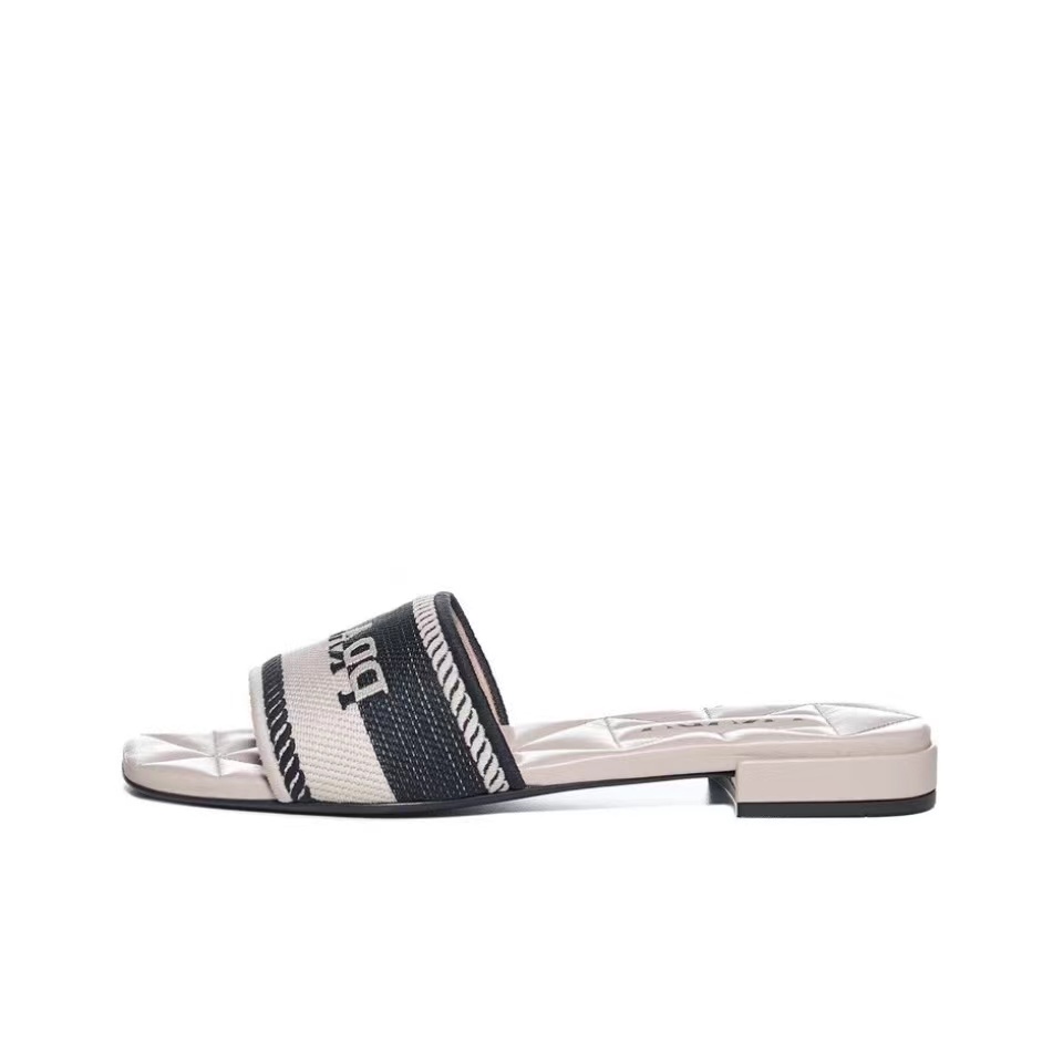 Prada Logo EmbroideryFashion Sandals Slide Sandal (Replica)
