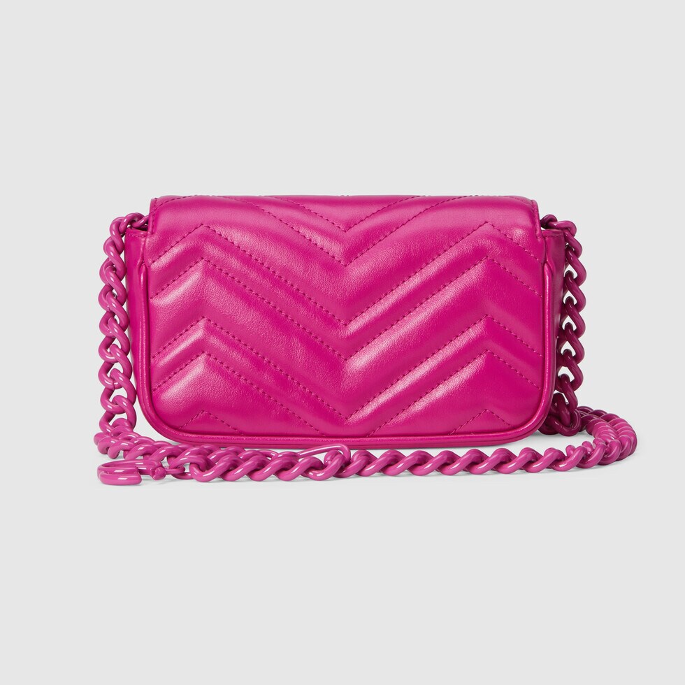 TOP GUCCI GG Mini Marmont Bags 16.5cm (W) x 10cm (H) x 5cm (D) - Pink