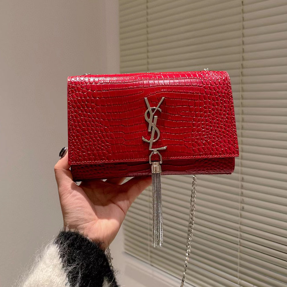 Saint Laurent YSL Kate Tassel Crocodile Leather Bag (Replica)