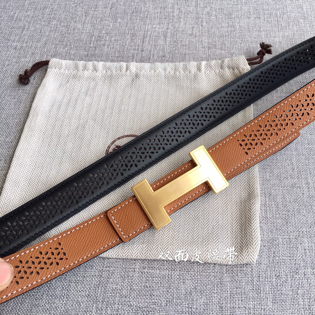 TOP HERMES Double Sided Waistband - 2.5CM - GHW/SHW