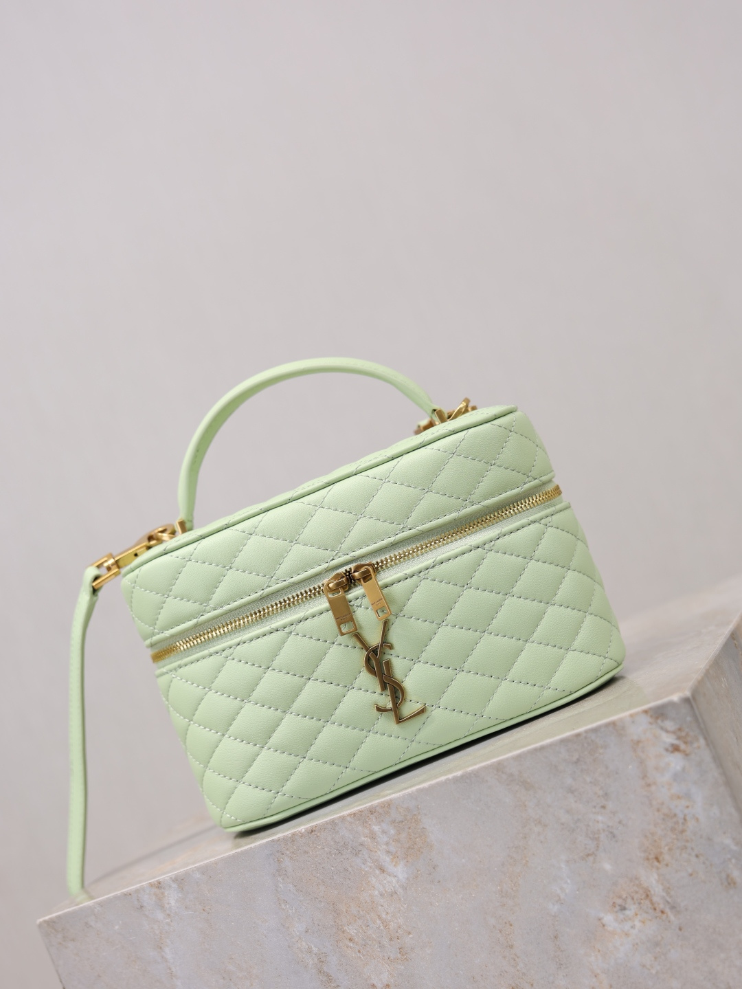 TOP Yves Saint Laurent YSL Gaby Mini Makeup Bag 18x11x6.5cm - Mint Green&GWH
