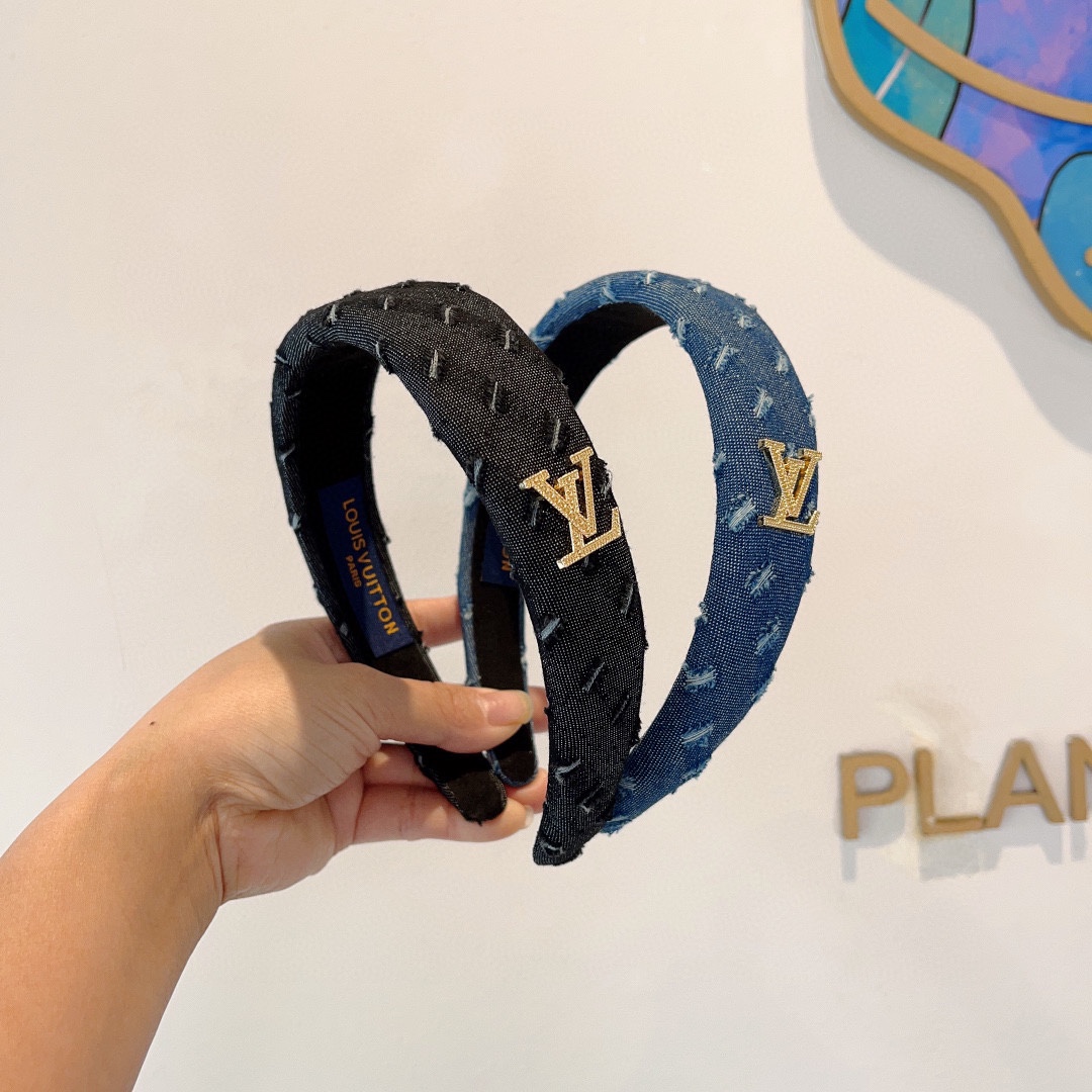 TOP Louis Vuitton LV Denim Headbands - 2 Colors