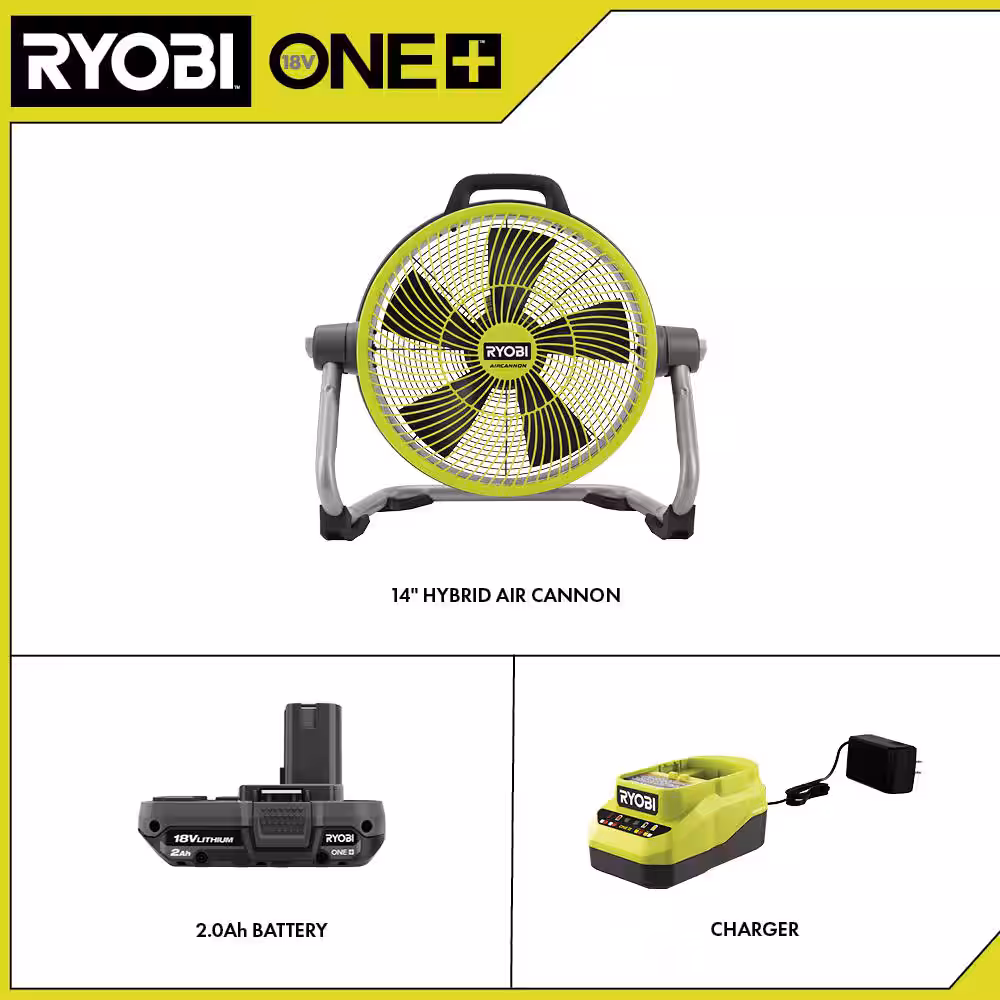 ONE+ 18V 14 in. Hybrid Air Cannon Kit with 2.0 Ah Battery and Charger