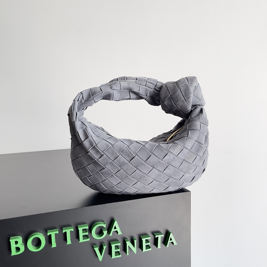 TOP Bottega Veneta BV Jodie Bag Lamskin Suede 23x15x5cm - Gray