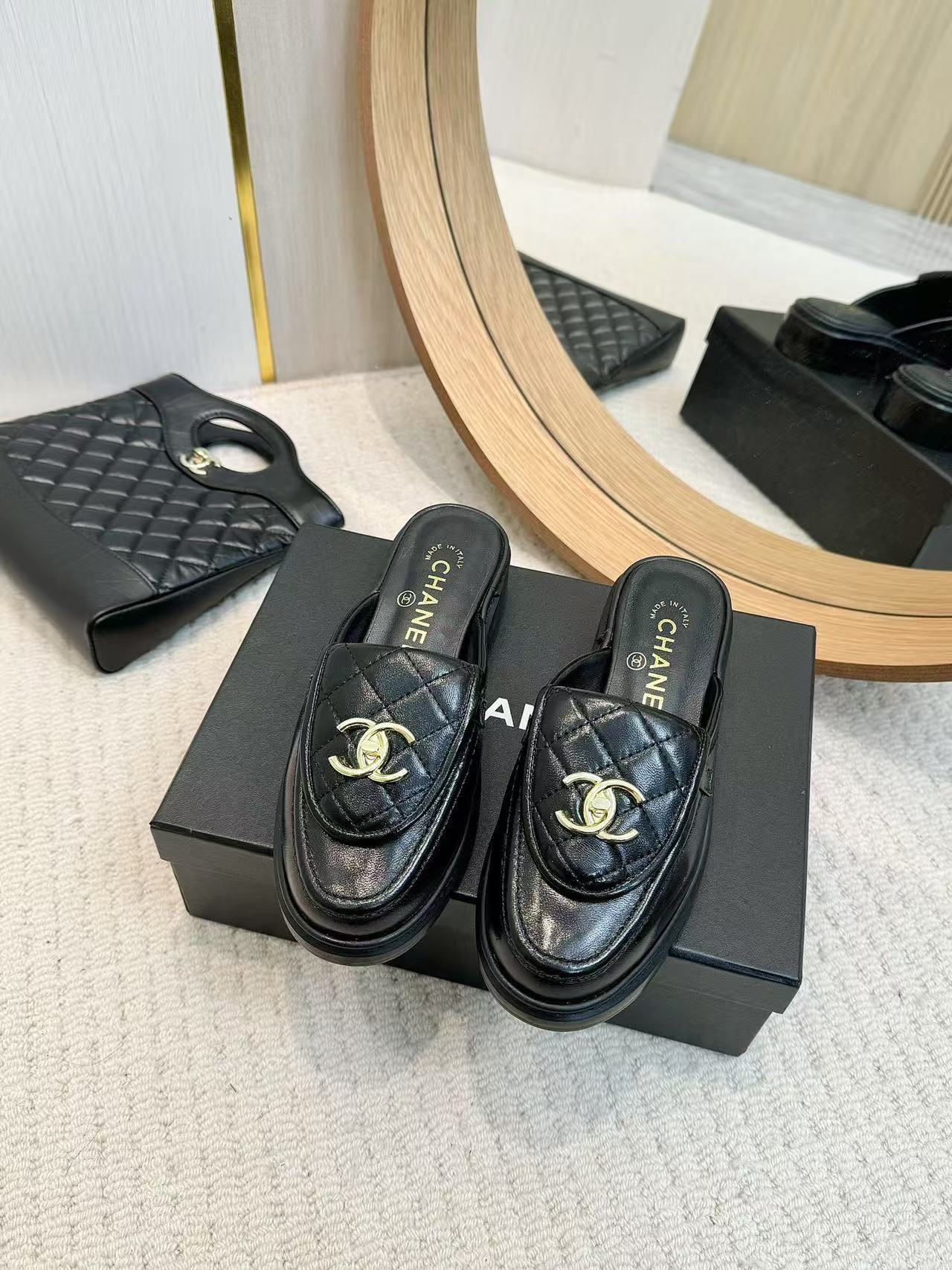 TOP CHANEL Leather Mules Shoes - 7 Colors