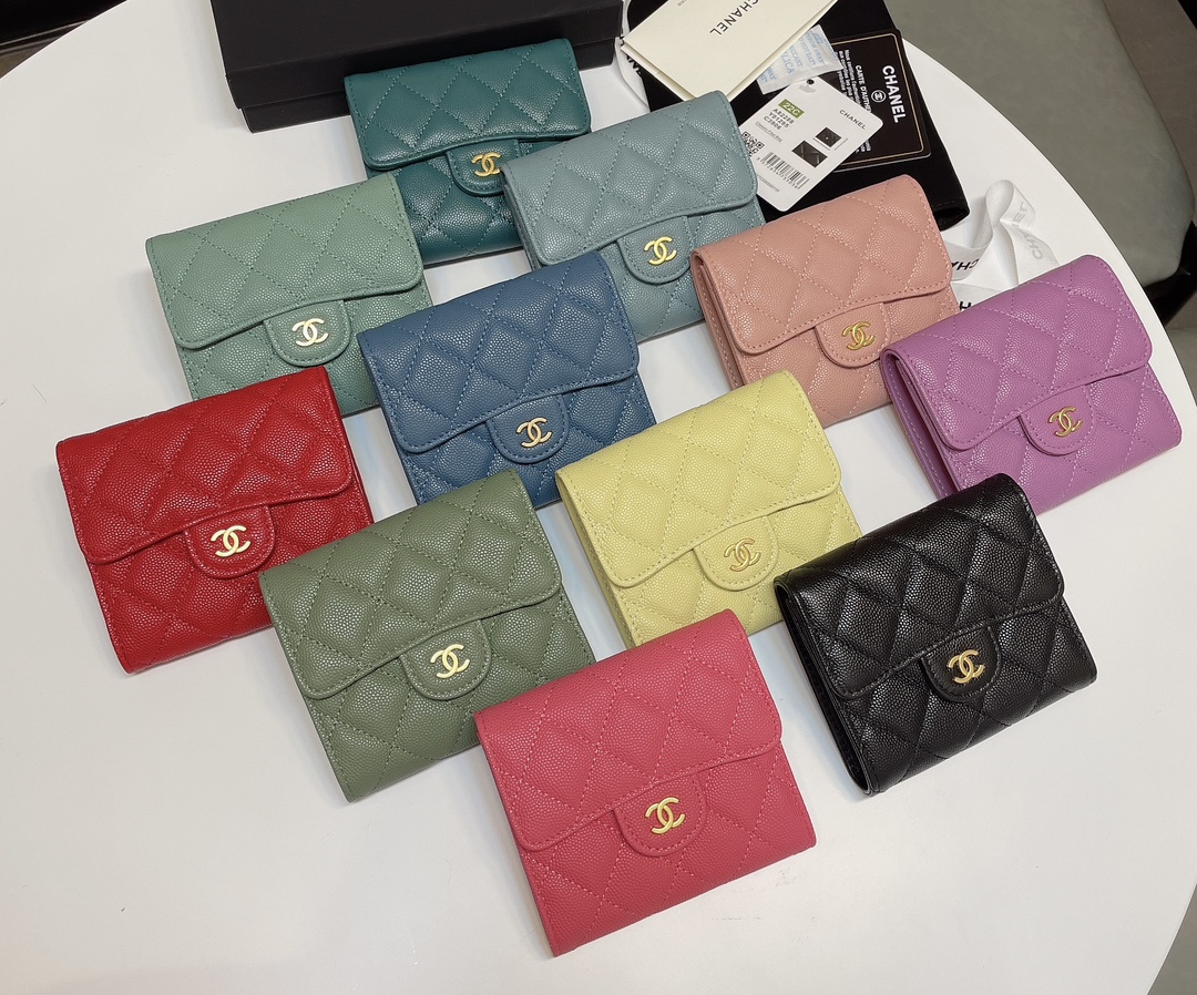 TOP CHANEL Lozenge Three Fold Wallet 11*10cm - 11 Colour
