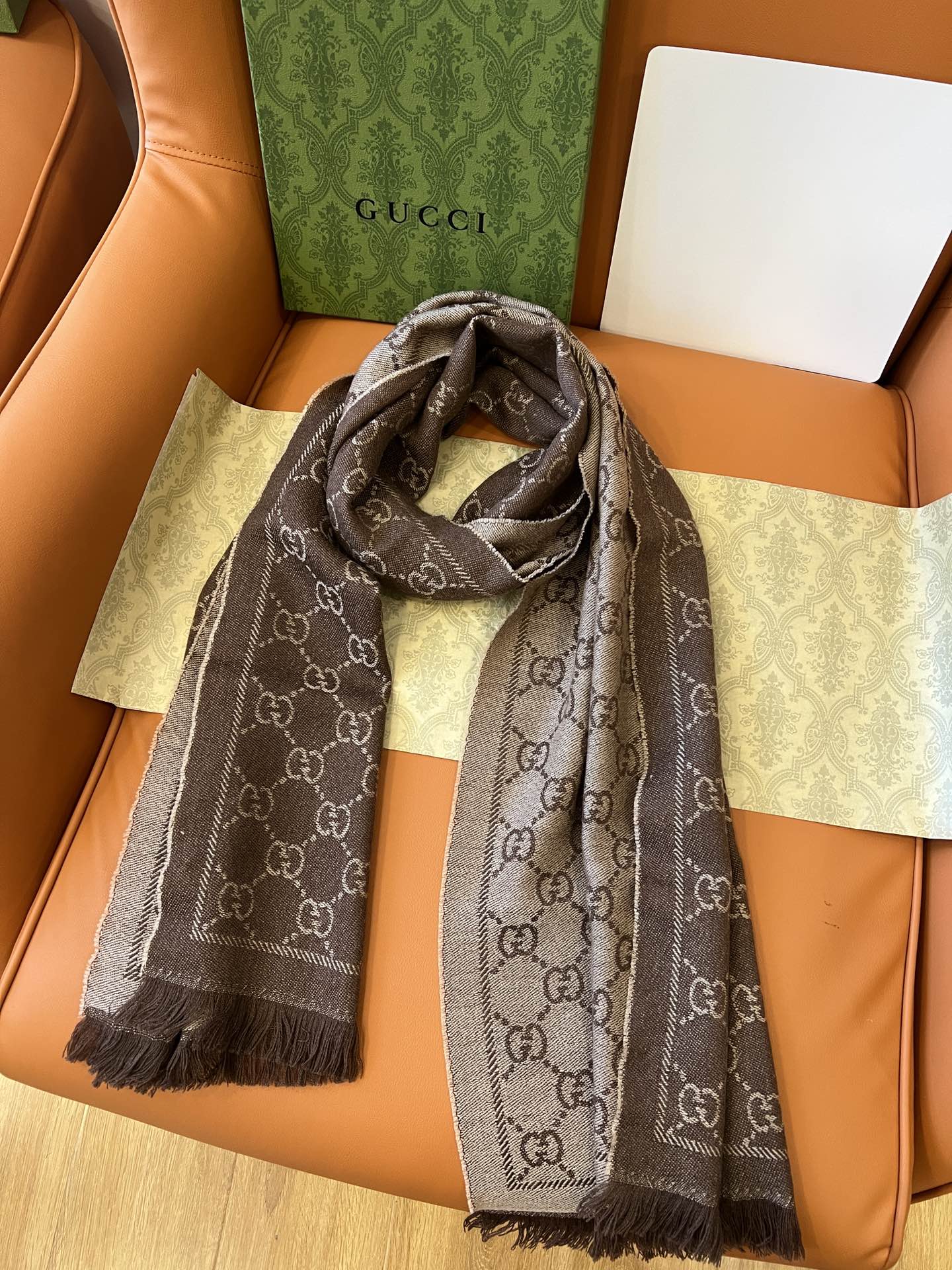 TOP GUCCI GG Letter Jacquard Scarf 48x180cm - 5 Colors