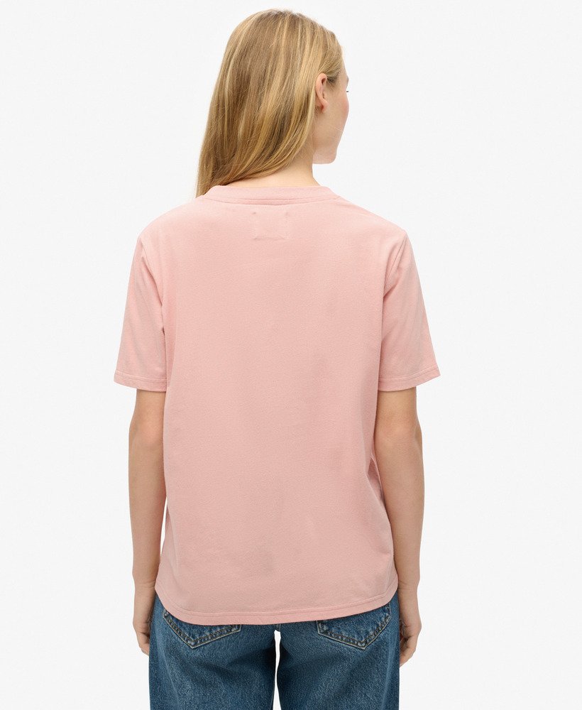Luxe Metallic Logo Relaxed Tee | Blush Pink