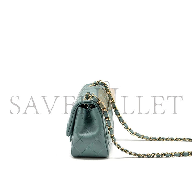 CHANEL MASTER MINI SQUARE FLAP BAG LAMBSKIN GREEN LGHW (16*13*7.5cm)