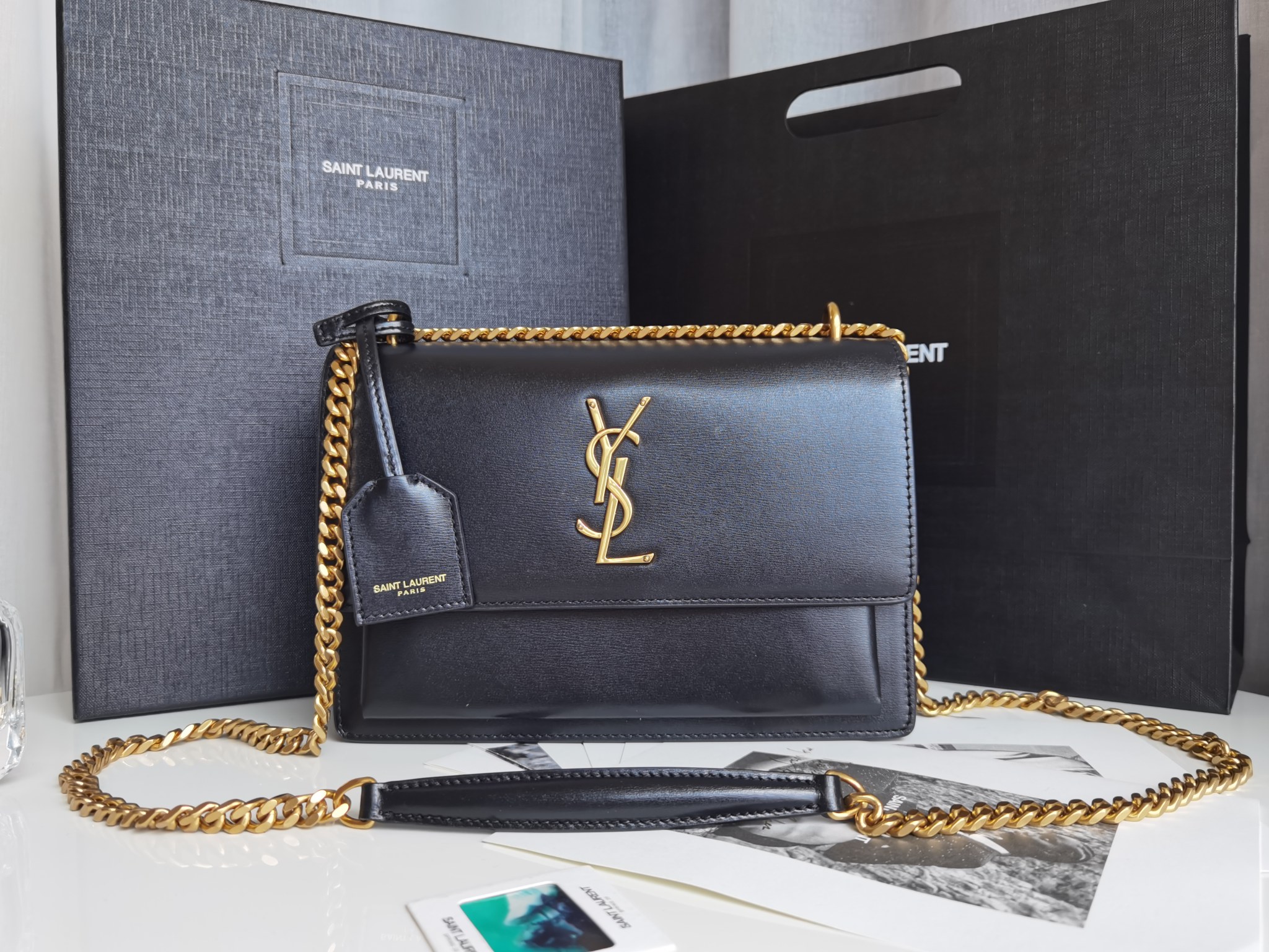 TOP Yves Saint Laurent YSL Medium Sunset Bag 22x8x16cm - Black