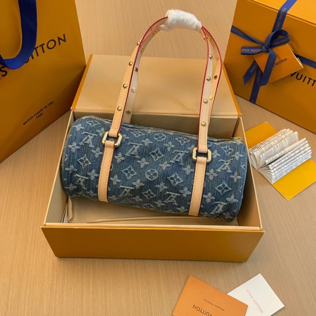 Louis Vuitton LV PAPILLON Denim Handbag(Replica)