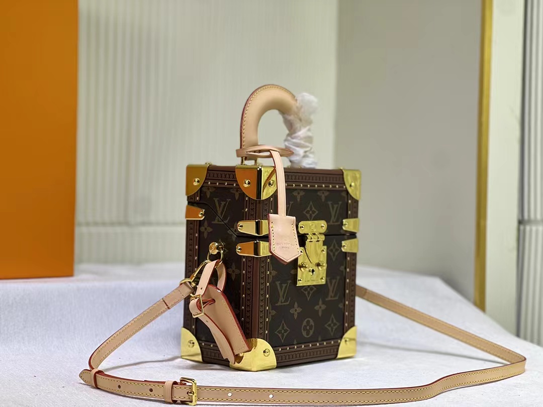 TOP Louis Vuitton LV  Camera Box Monogram Vernis Leather 17*21*11cm - Brown
