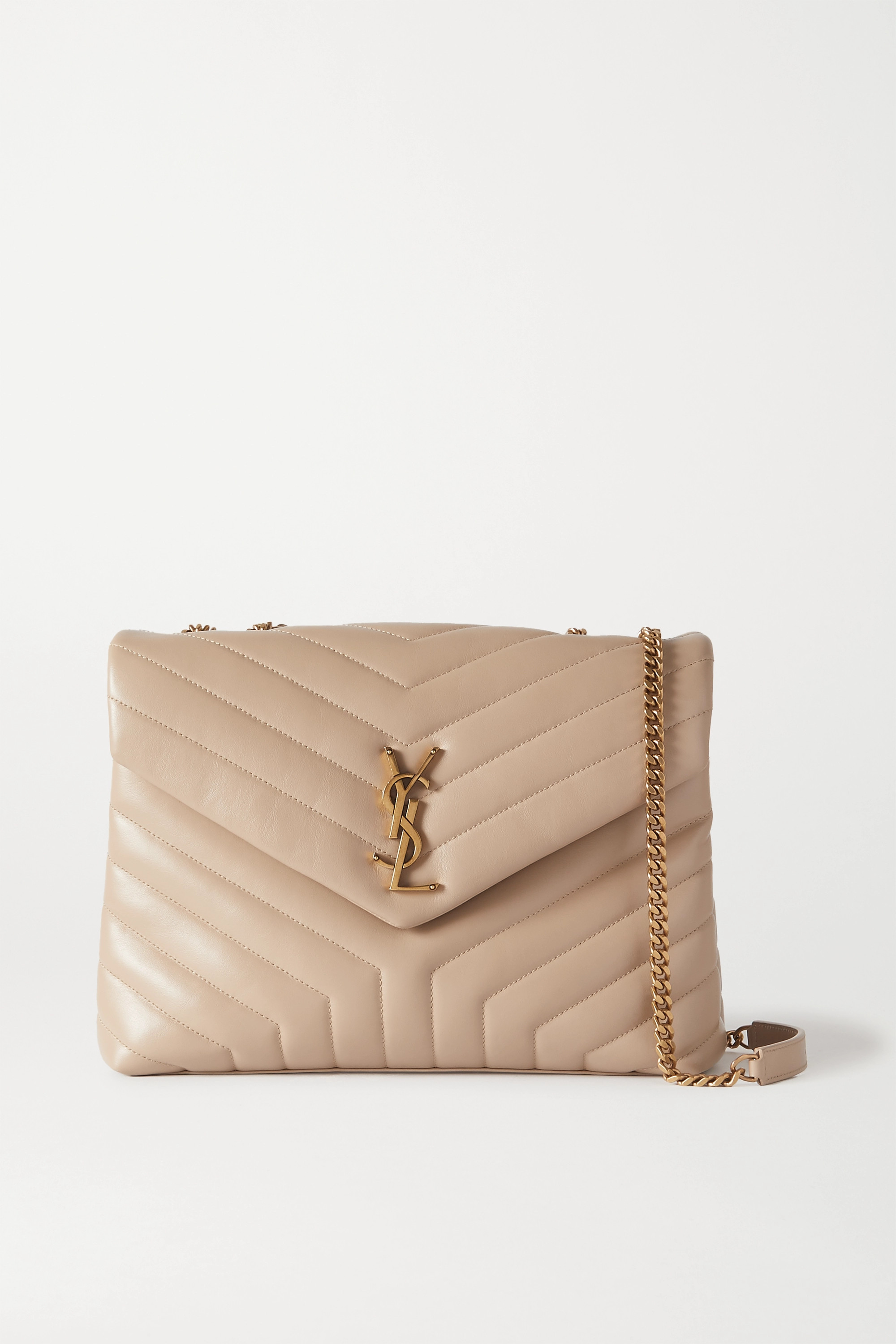 SAINT LAURENT YSL Loulou Medium Quilted Leather Shoulder Bag Beige(7A regular version)