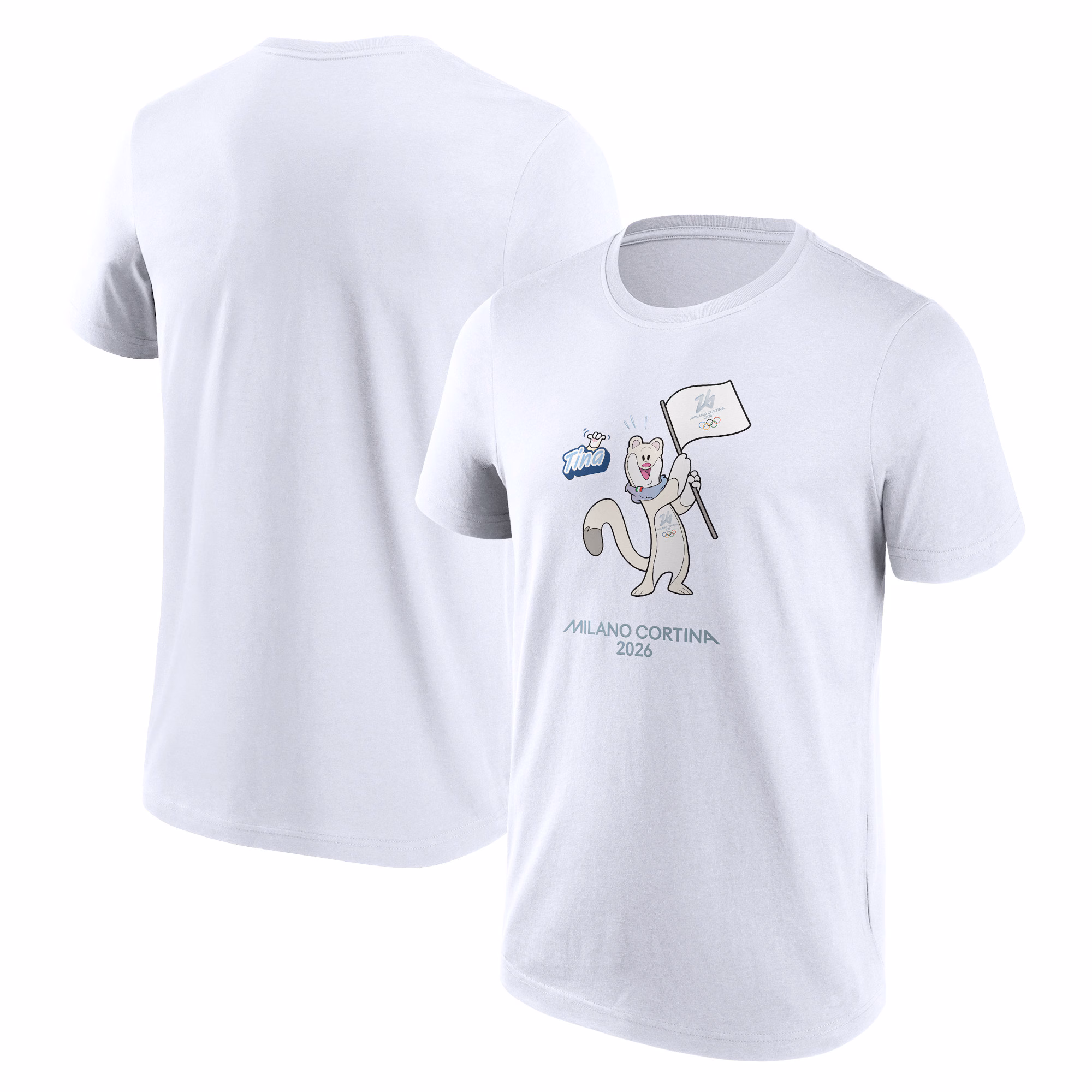 Milano Cortina 2026 Olympics Mascotte Graphic T-Shirt - White