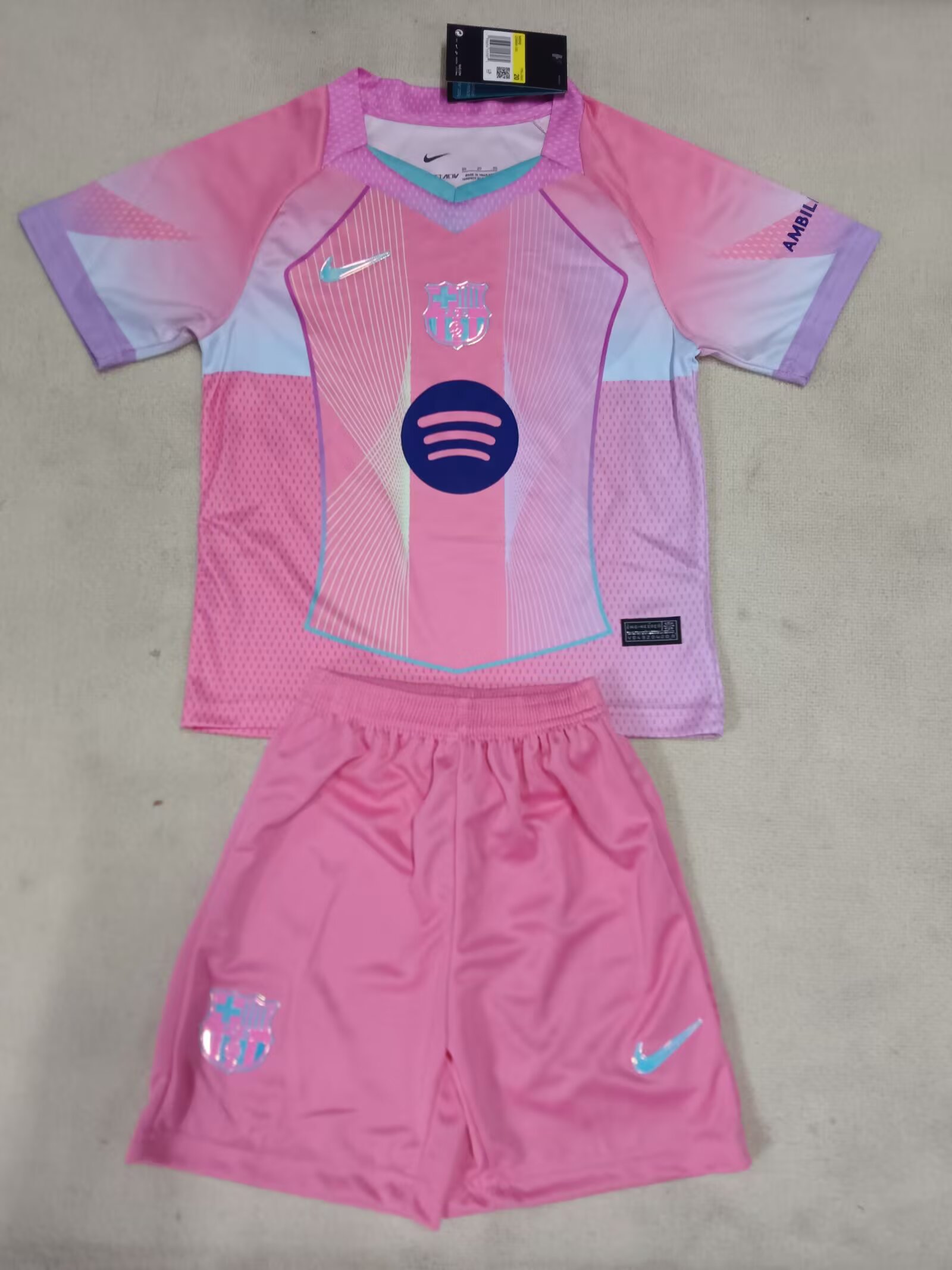 2025/2026 Barcelona Concept Pink Football Shirt 1:1 Thai Quality Kids Size
