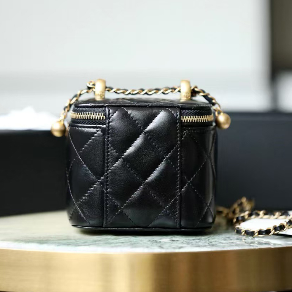 Chanel Double Golden-Ball Makeup Box Black(Replica)
