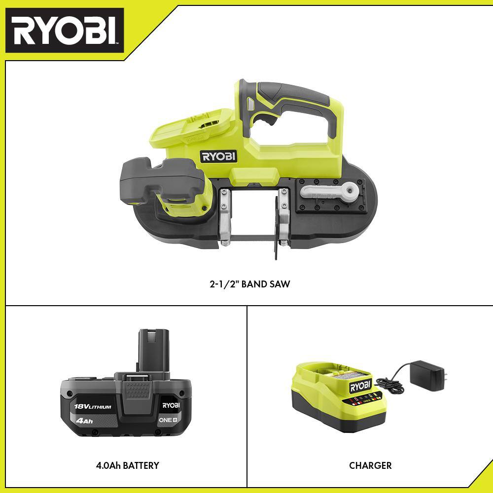 ONE+ 18V Cordless 2-1/2 in. Compact Band Saw Kit with (1) 4.0 Ah Lithium-ion Battery and 18V Charger