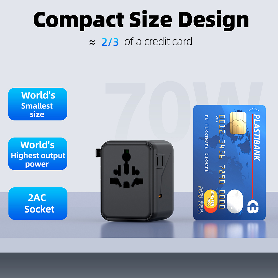 USB PD Charger Fast Charging Type C Fast Travel Charger Universal Travel Adapter for Mobile Phones Works with US AU EU UK Plugs
