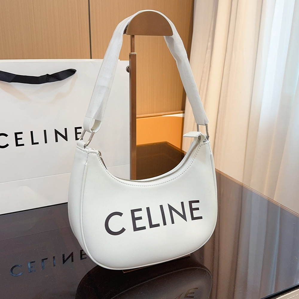 Celine Triomphe Half Moon Leather Handbag Shoulder Bag (Replica)