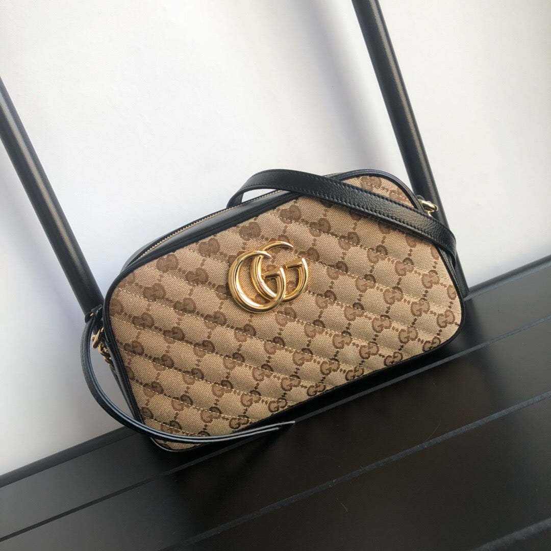 TOP GUCCI G*G Marmont Matelasse Bag - Ebony Black
