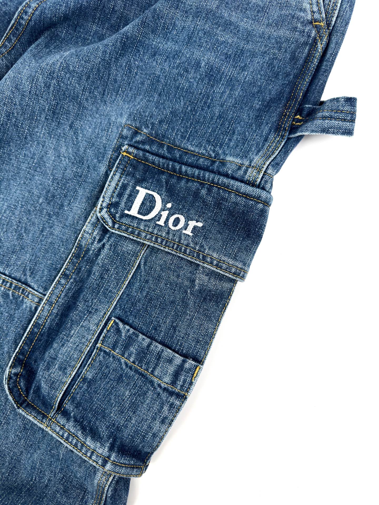 Dior 口袋刺绣工装牛仔裤