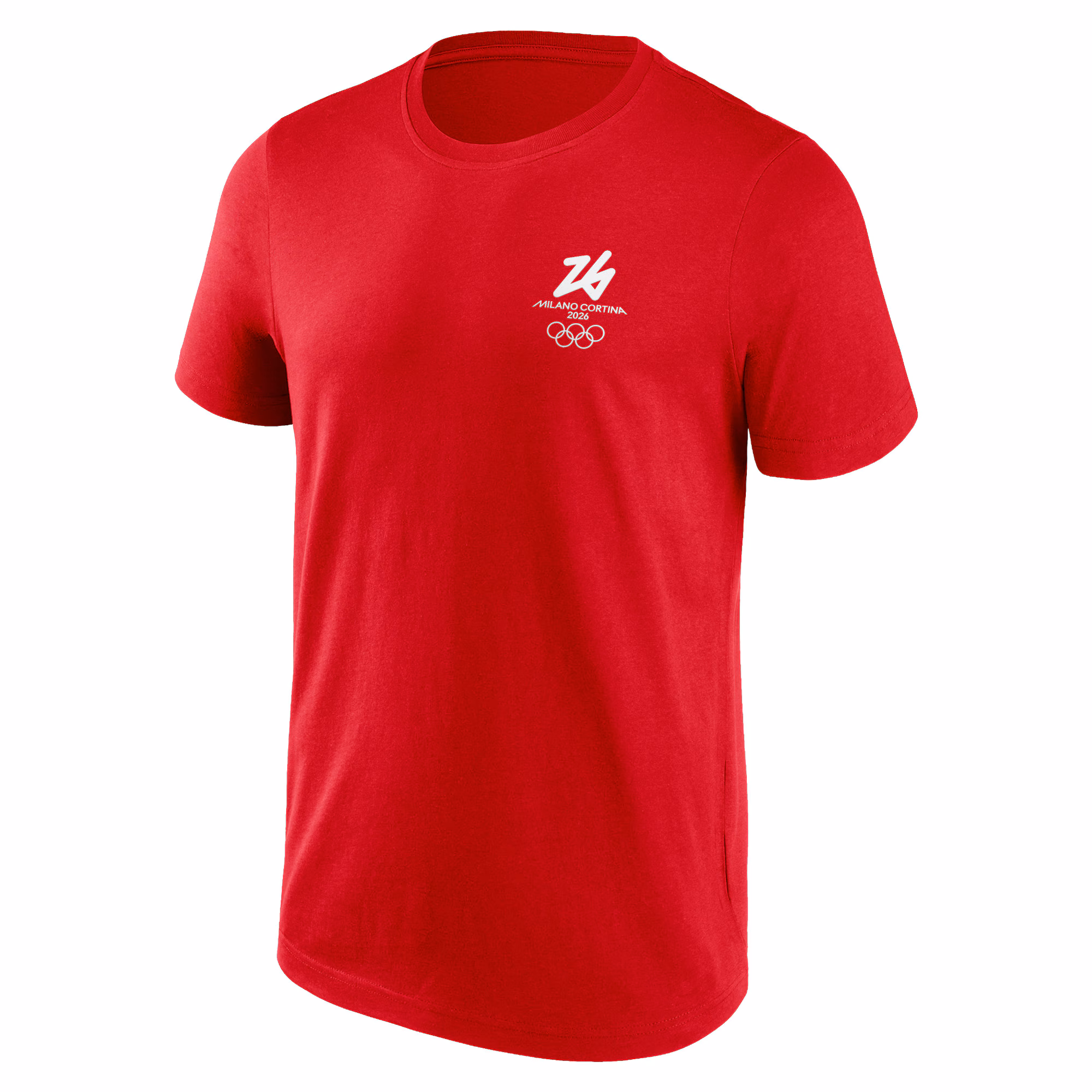 Milano Cortina 2026 Olympics Front & Back Logo Graphic T-Shirt - Red