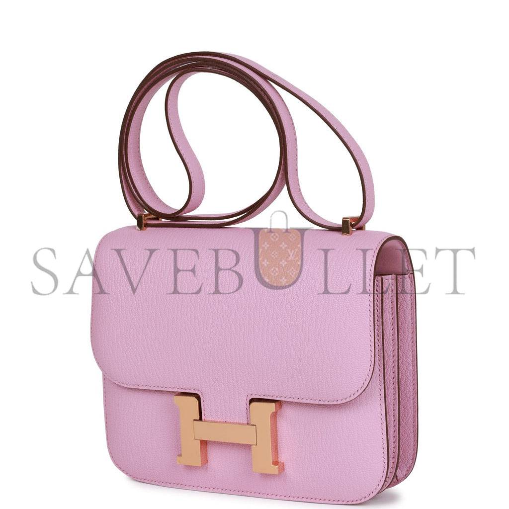Hermes Constance 18 Mauve Sylvestre Chevre Rose Gold Hardware