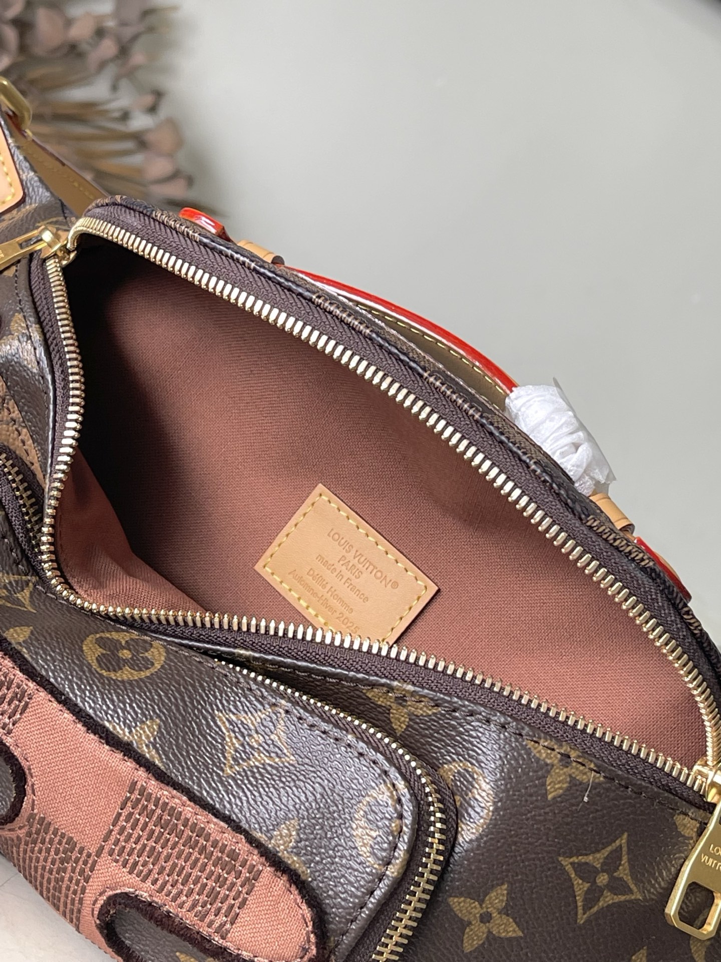 TOP Louis Vuitton LV Damier Monogram Reverse Rush Bag 30x15x8cm - Brown