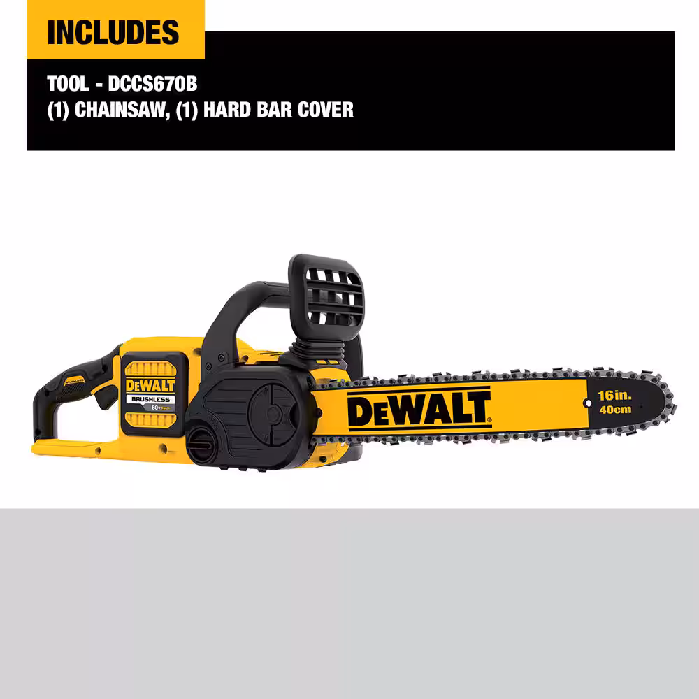 FLEXVOLT 60V MAX 16in. Brushless Cordless Battery Powered Chainsaw (Tool Only)