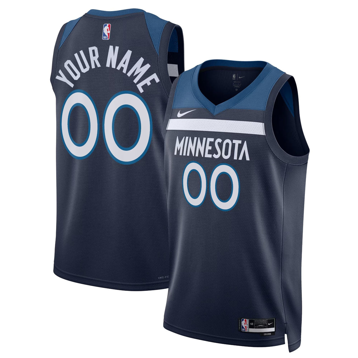Custom Minnesota Timberwolves Black Jersey – Icon Edition